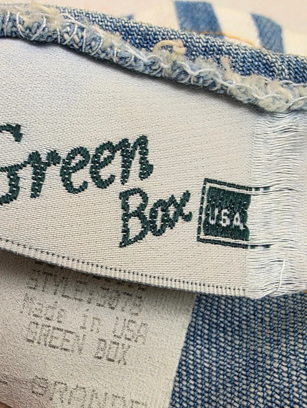 Green Box USA Vintage Women's Denim Striped Adjustable Side-Tie Dress Size L - Picture 6 of 7